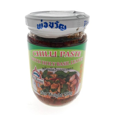 Por Kwan Chilli Paste with Holy Basil Leaves 200g